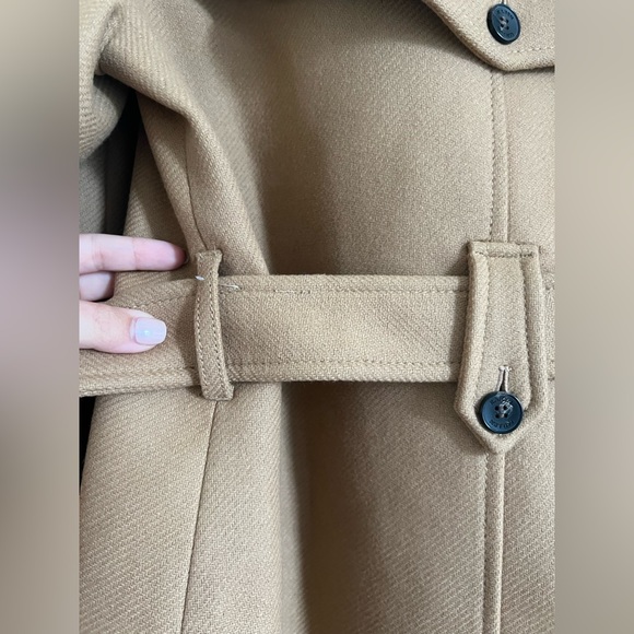 NWT Karen Millen Italian Manteco Wool Blend Self Tie Belted Trench Coat - Picture 11 of 13